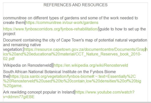 Start your own biodiversity garden, resources and references