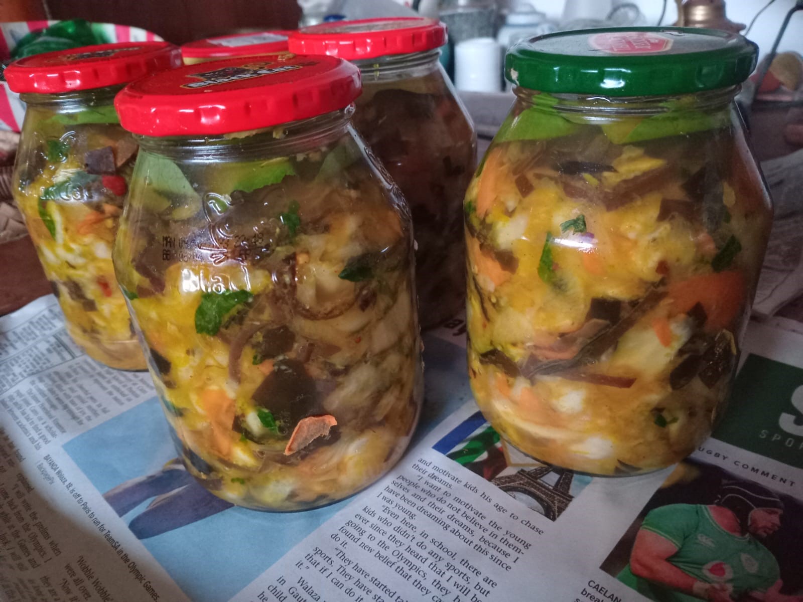 freshly bottled kimchi